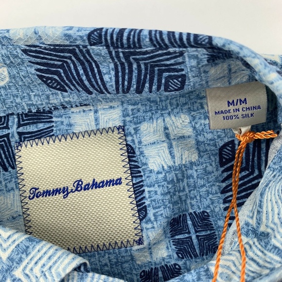 Tommy Bahama Camp Shirt Isla Tiles Fresh Air Silk - Picture 5 of 6